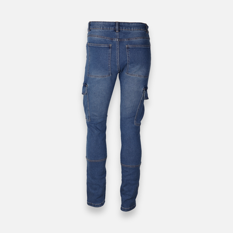 Men Stretch Denim Cargo Pant Slim Fit