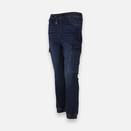 Men Knitted Denim Cargo Pant