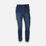 Men Knitted Denim Cargo Pant