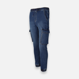 Men Knitted Denim Cargo Pant