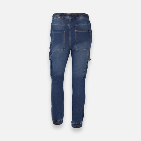 Men Knitted Denim Cargo Pant