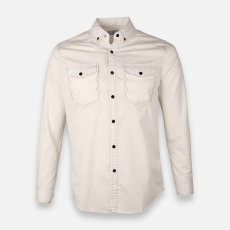 Men Woven Plain Shirt Long Sleeve