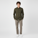 Men Woven Plain Shirt Long Sleeve