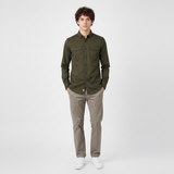 Men Woven Plain Shirt Long Sleeve