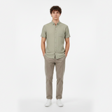 Men Plain Woven Short Sleeve Shirt