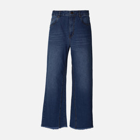 WOMEN WIDE LEG MID WAIST PANT JEANS