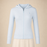 MNBFS77 WOMEN'S WAFFLE HOODIE / MNBFS77 WOMEN'S WAFFLE HOODI - POWDR BLUE - on model