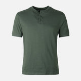 Men Basic Slub Short Sleeve Henley T-Shirt