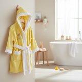 Girls Hooded Bathrobe With Belt & Bicycle Embroidery