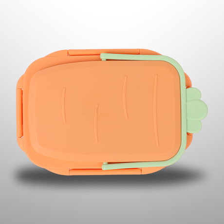 Double Layer Lunch Box with Spoon and Clip Lock Lid