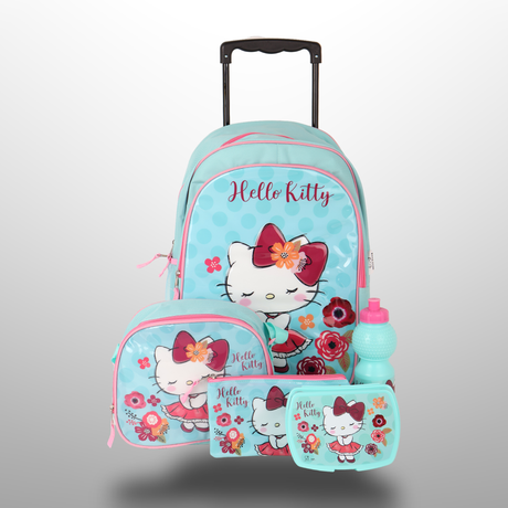 5 In 1 School Trolley Bag Set 18 Inches For Girls