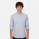 Men Basic Oxford Shirt Long Sleeve Spandex