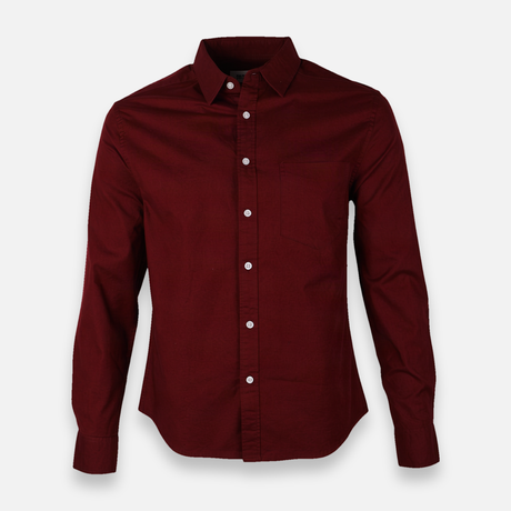 Men Basic Oxford Shirt Long Sleeve Spandex