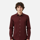 Men Basic Oxford Shirt Long Sleeve Spandex