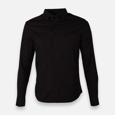 Men Basic Oxford Shirt Long Sleeve Spandex