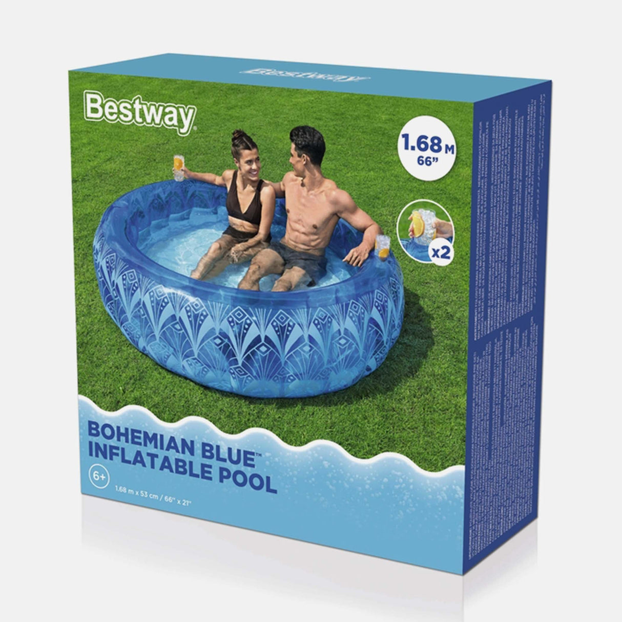 Bohemian Blue Inflatable Pool (1.68 x 53 cm)
