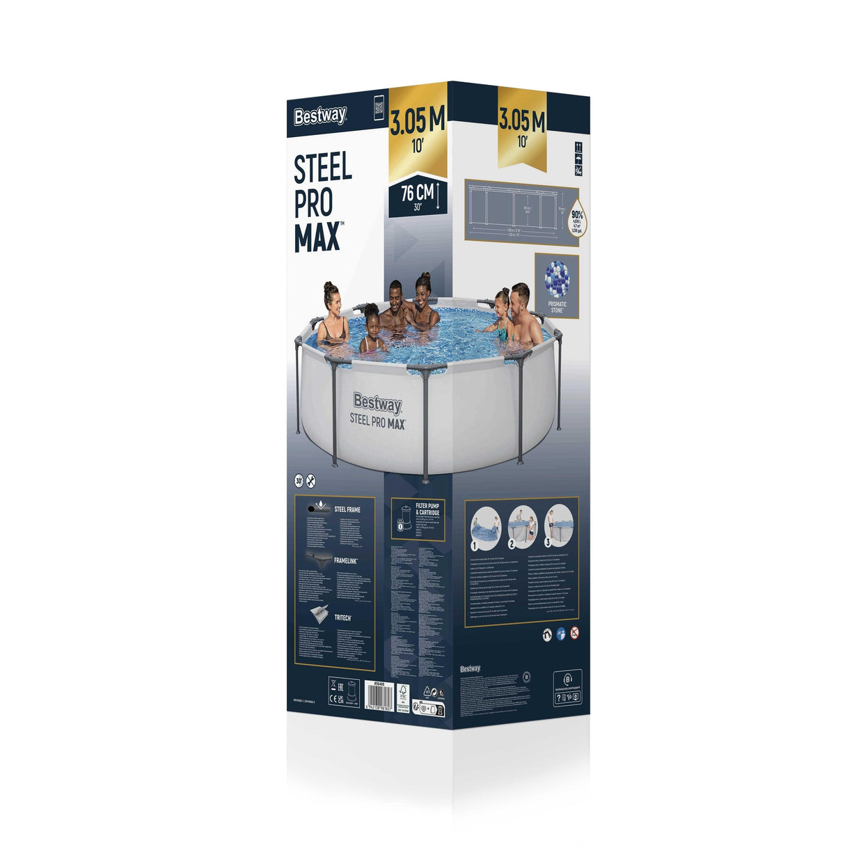 Round Pool Set Steel Frame 3.05M X 76CM