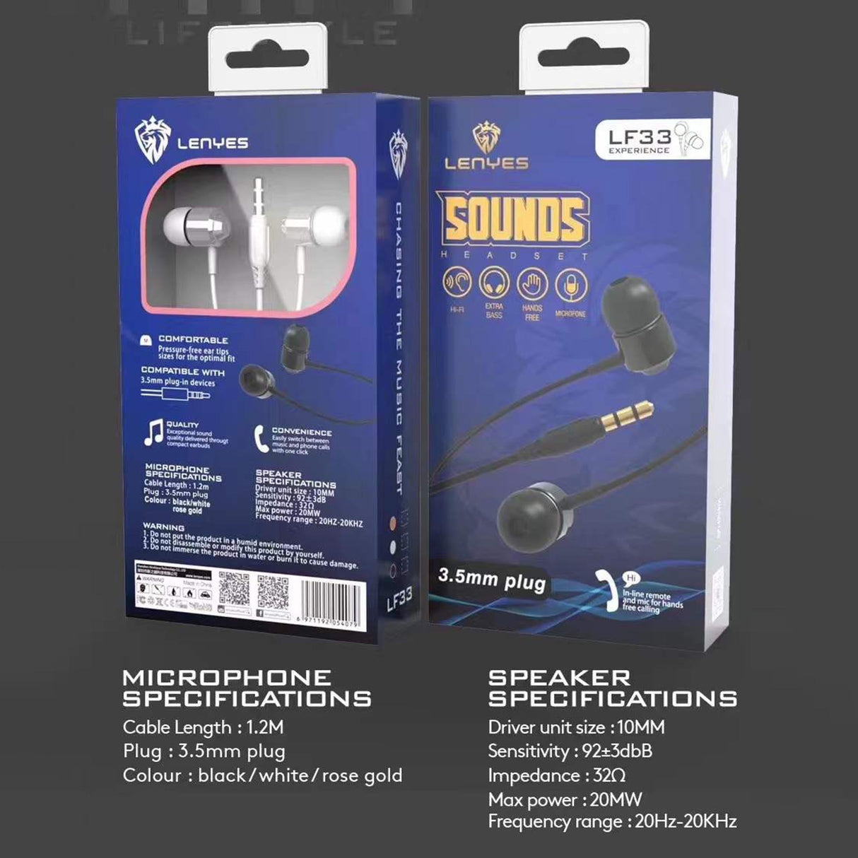 Wired Earphones 1.2 m 3.5