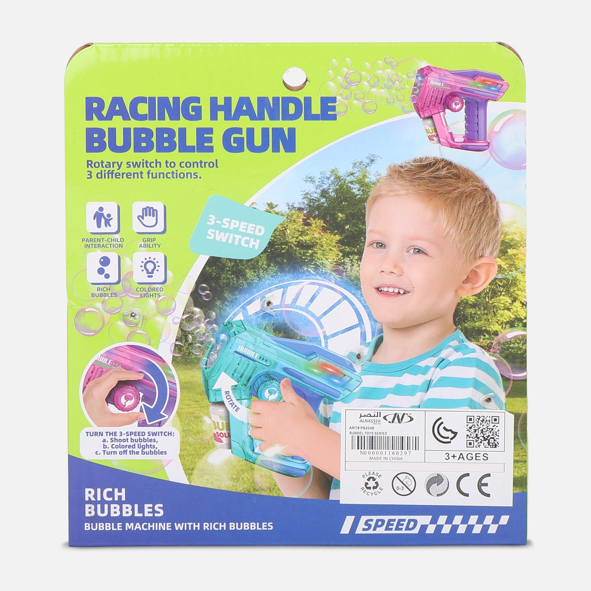 10 Hole Transparent Racing Handle Bubble Gun Toy