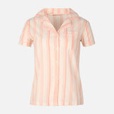 Womens Striped Pyjama Set Short Sleeve Top And Pant