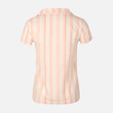 Womens Striped Pyjama Set Short Sleeve Top And Pant