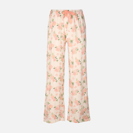 Womens Pyjama Set Short Sleeve Top And Wide Leg Pant