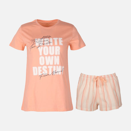 Womens Pyjama Set Short Sleeve Top And Short