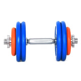 Colored Rubber Dumbbell 1 Piece Set 15 kg