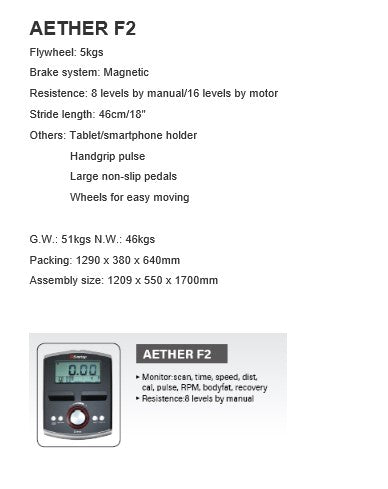 Aether F2 Front Drive Elliptical Bike
