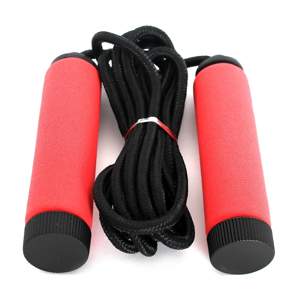 Adjustble Braided Jump Rope With Foam Handle 9 ft